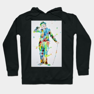 CHARLIE CHAPLIN watercolor portrait .8 Hoodie